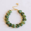 Bracelet en perles de cœur en résine XL - vert