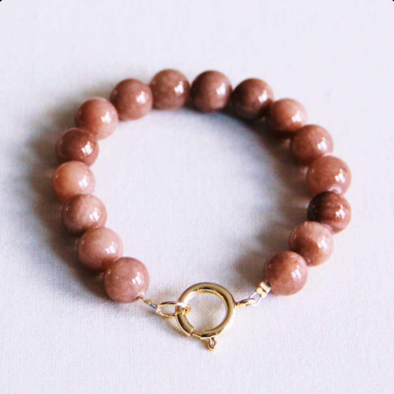 Bracelet en perles de pierre naturelle XL - moka